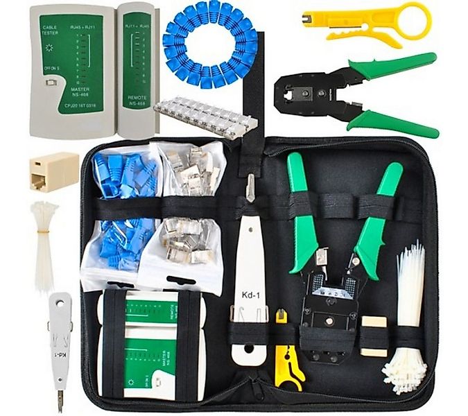 BIGSTREN Crimpzange Netzwerkadapter LAN Tester Netzwerkwerkzeug-Set, Netzwe günstig online kaufen