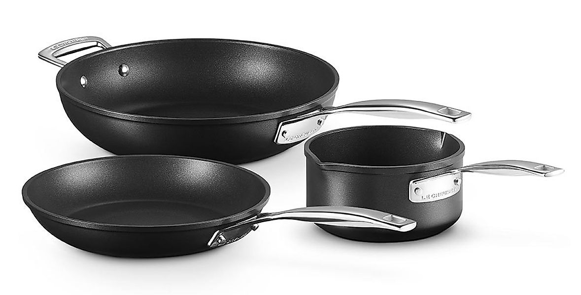 Le Creuset Pfannen-Set Aluminium Antihaft 3-teilig 24cm + 26cm + Milchtopf günstig online kaufen