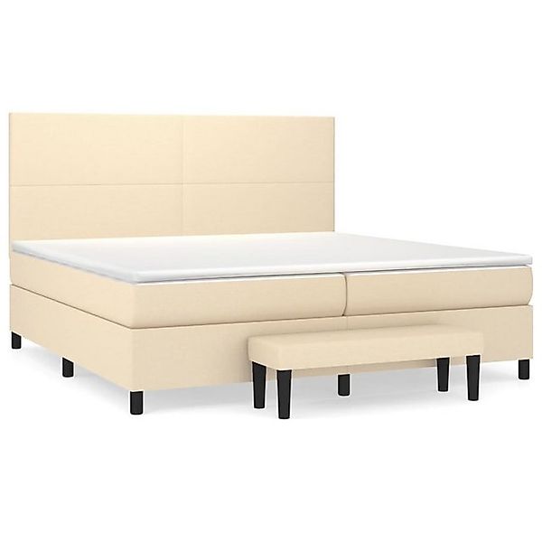 vidaXL Boxspringbett Boxspringbett mit Matratze Creme 200x200 cm Stoff Bett günstig online kaufen