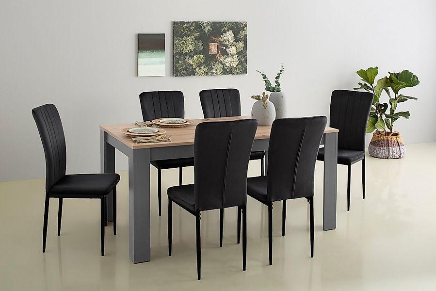 Home affaire Essgruppe Bergamo Tisch Stühle Speisezimmer Bestseller, (Set, günstig online kaufen