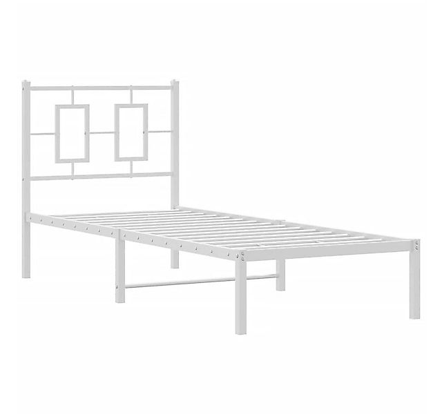 vidaXL Bett Metallbett ohne Matratze mit Kopfteil Weiß 75x190 cm günstig online kaufen