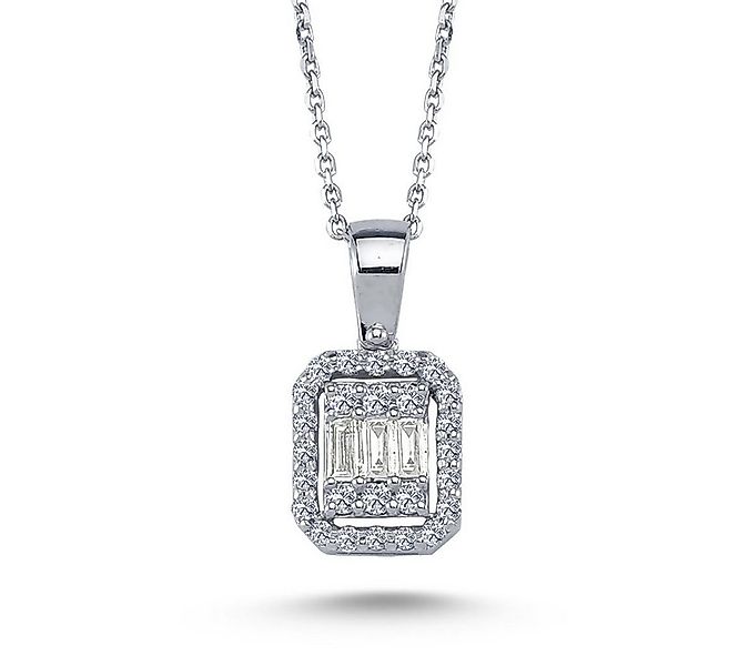 EinStein Diamant Collier Baguette Brillant Diamant Halskette 585´er 14 Kara günstig online kaufen