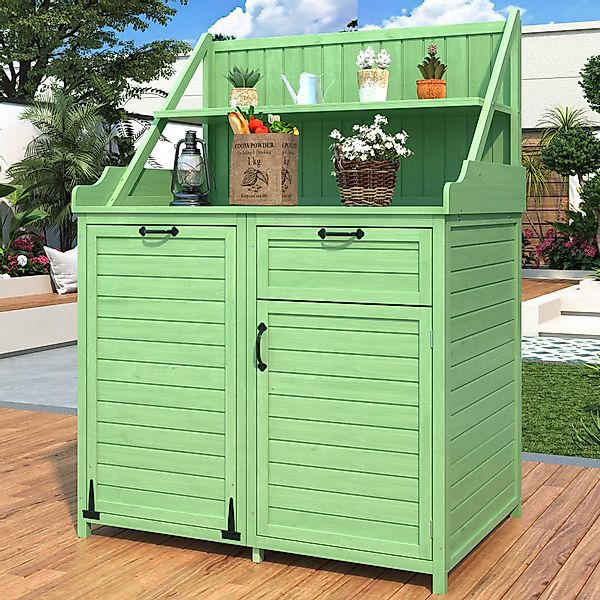STILVORA Geräteschrank Geräteschuppen Balkonschrank mit Regalen günstig online kaufen