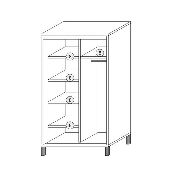 SM SEGA Schiebetürenschrank Verschiebbarer Kleiderschrank - 120x221x60 cm - günstig online kaufen