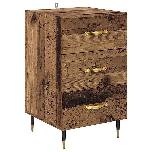 vidaXL Nachttisch mit Schubladen Altholz 40 x 40 x 66 cm Holzwerkstoff 8820 günstig online kaufen