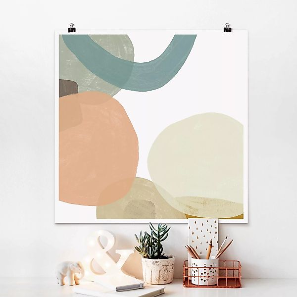 Poster Abstrakt - Quadrat Pailletten im Detail II günstig online kaufen