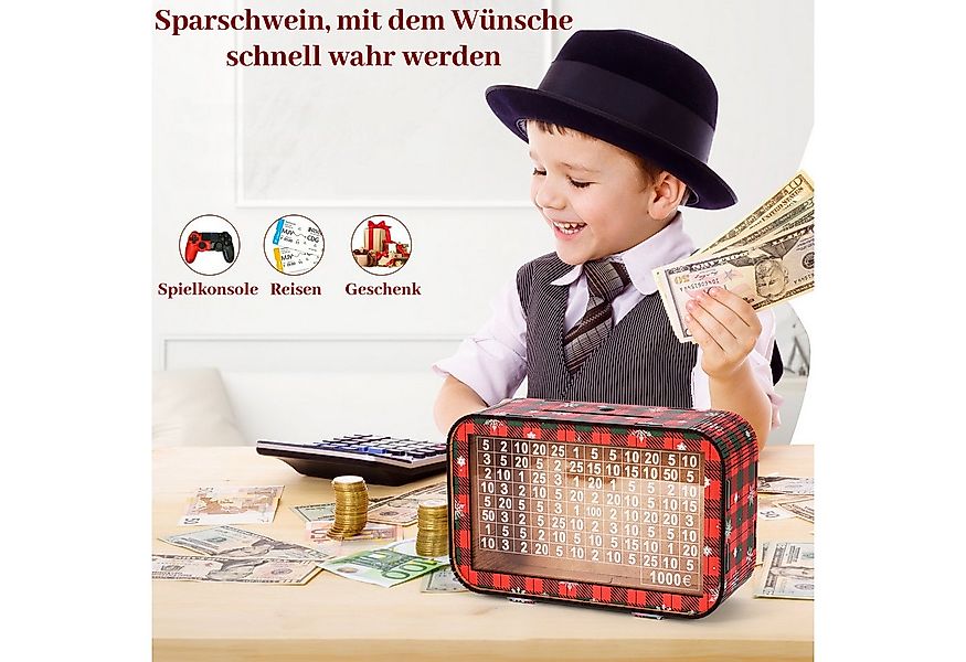 BlingBin Spardose 2026 4-in-1 Spardose aus Holz Sparbox Weihnachts Spardose günstig online kaufen
