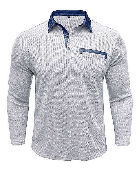 Allthemen Poloshirt Herren langarm Poloshirt mit günstig online kaufen