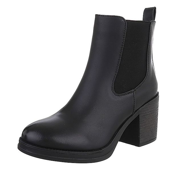 Ital-Design Stylischer Chelsea Boot mit Blockabsatz für Damen High-Heel-Sti günstig online kaufen