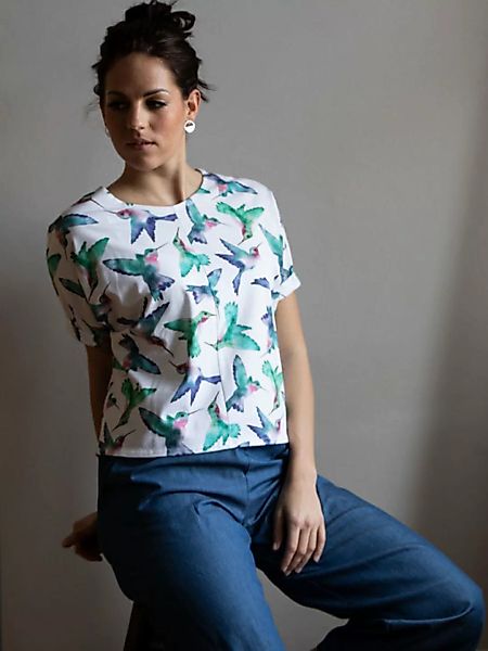 Ecostories Ladies Shirt Kolibri Leaves günstig online kaufen