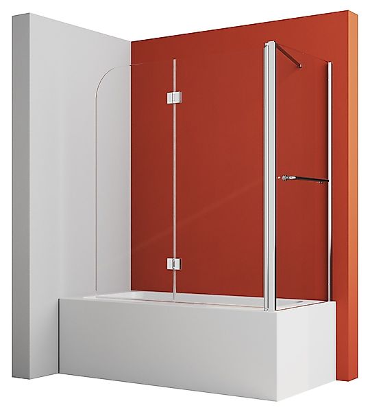 Boromal Duschwand für Badewanne Badewannenaufsatz Badewannenfaltwand günstig online kaufen