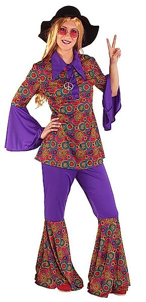 Karneval-Klamotten Hippie-Kostüm Damenkostüm 60er Jahre Flower Power, Retro günstig online kaufen