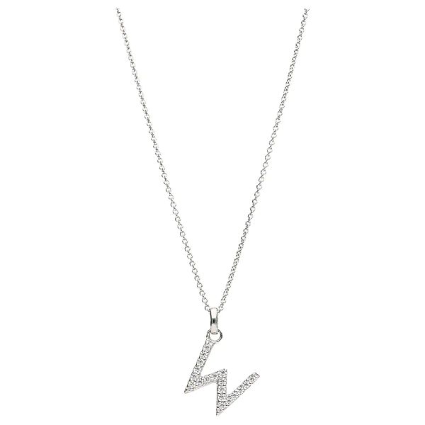 Smart Jewel Kette mit Anhänger "Buchstabe W mit Zirkonia Steine, Silber 925 günstig online kaufen