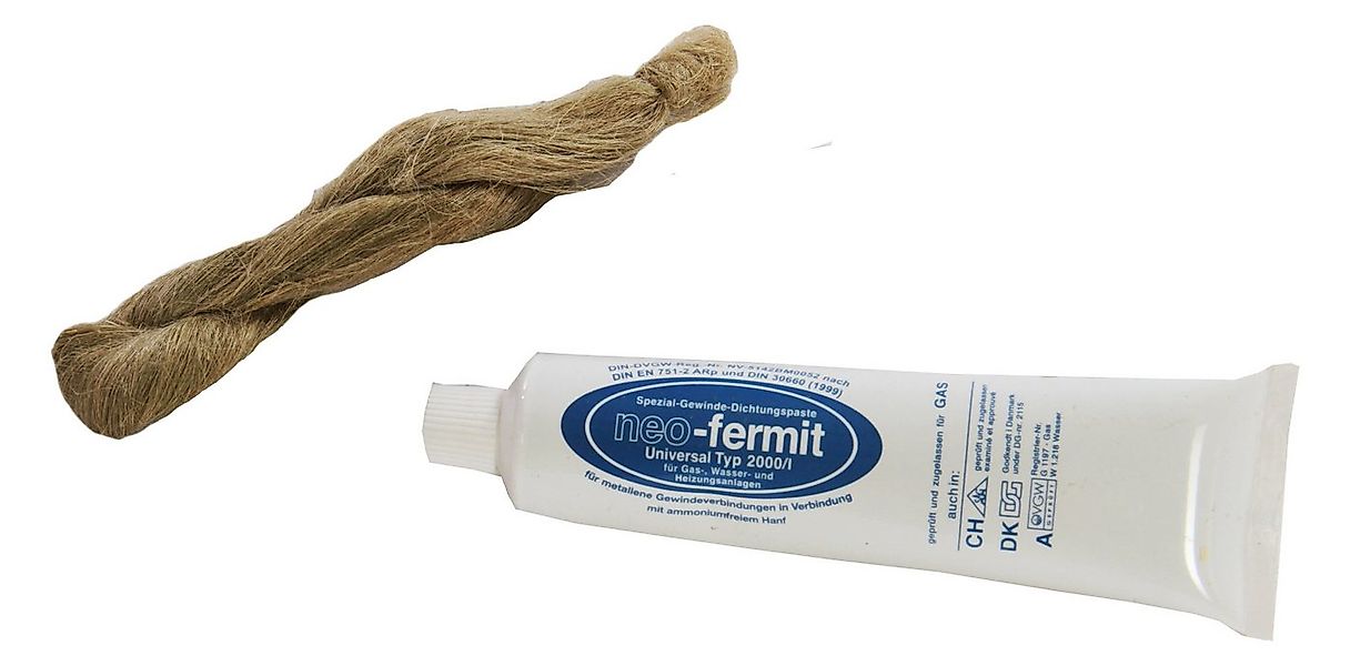 Fermit Dichtungskitt Dichtungshanf 50g + neo-fermit Dichtungspaste 90g 0106 günstig online kaufen