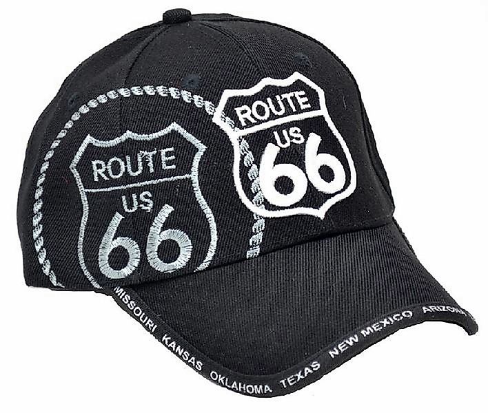 Westernlifestyle Baseball Cap Mütze mit Schild bestickt Route 66 schwarz günstig online kaufen