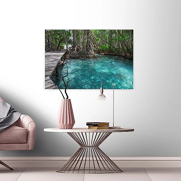 Bricoflor Canvas Leinwand Bild Urwald Und See Regenwald Bild In Türkis Und günstig online kaufen