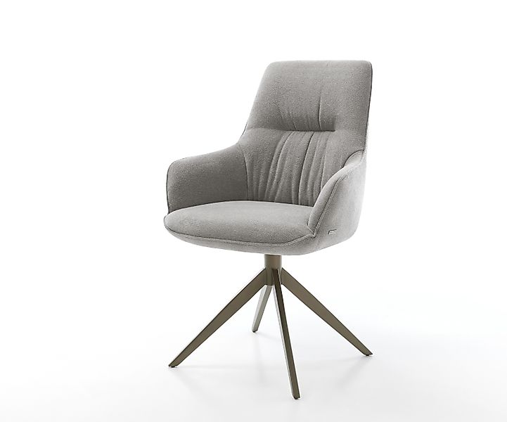 Drehstuhl Zelia-Flex mit Armlehnen Strukturstoff Soft Grau Kreuzgestell bre günstig online kaufen