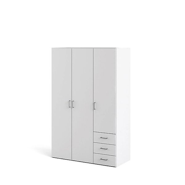 ebuy24 Spell Kleiderschrank 3 Türen 3 Schubladen Weiß günstig online kaufen
