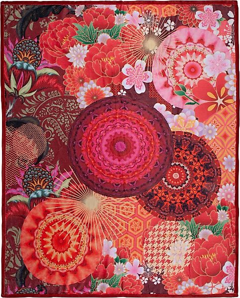 hip Plaid "Yuki" Sehr Weich, Kuscheldecke, 130x160 cm, Wendeoptik, Mandala, günstig online kaufen