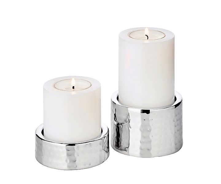 EDZARD Windlicht Luca, 2er-Set, Edelstahl, hochglanzpoliert, günstig online kaufen