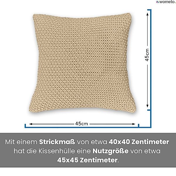 wometo Kissenhülle Strick mit Reißverschluss, 45x45 günstig online kaufen