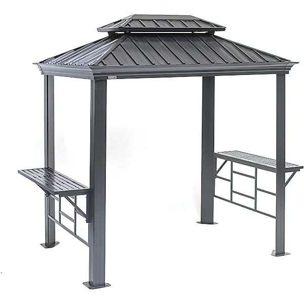 Sojag Grillpavillon Messina BBQ Aluminium 179 cm x 292 cm x 262 cm Anthrazi günstig online kaufen