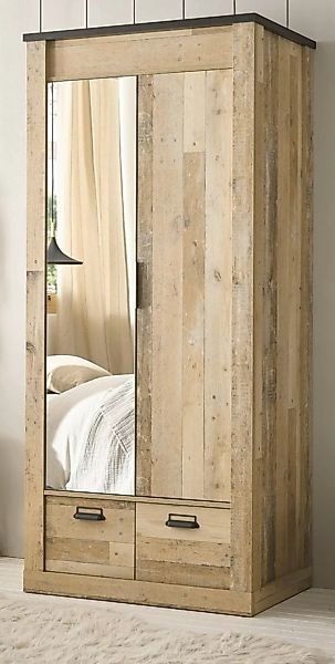 Furn.Design Kleiderschrank Stove (in Used Wood, 93 x 209 cm) Soft-Close, va günstig online kaufen