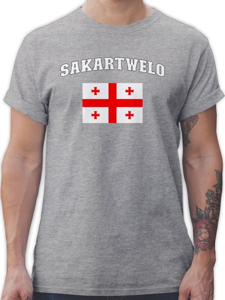 Shirtracer T-Shirt Sakartwelo Schriftzug mit Flagge, günstig online kaufen