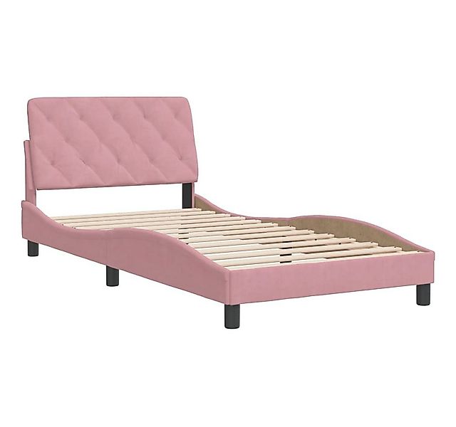 vidaXL Bett Bettgestell ohne Matratze Rosa 100x200 cm Samt günstig online kaufen