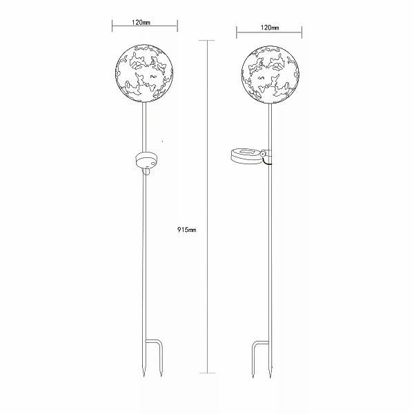 LED-Solar-Erdspießleuchte 36747, Kugel, rostbraun, Metall günstig online kaufen