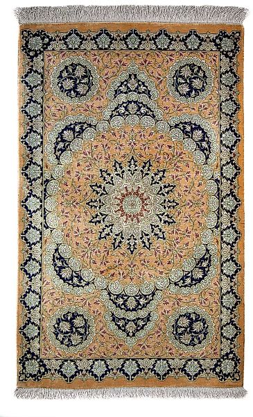 morgenland Orientteppich »Perser - Ghom - 93 x 59 cm - senfgelb«, rechtecki günstig online kaufen