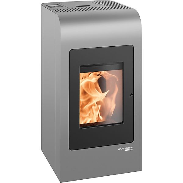 Haas+Sohn Pelletofen HSP 2.rounded Stahl Grau-Schwarz 8 kW mit Automatik günstig online kaufen