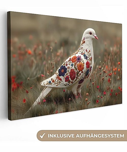 OneMillionCanvasses® Leinwandbild Taube - Blumen - Natur, Fotodruck (1 St), günstig online kaufen