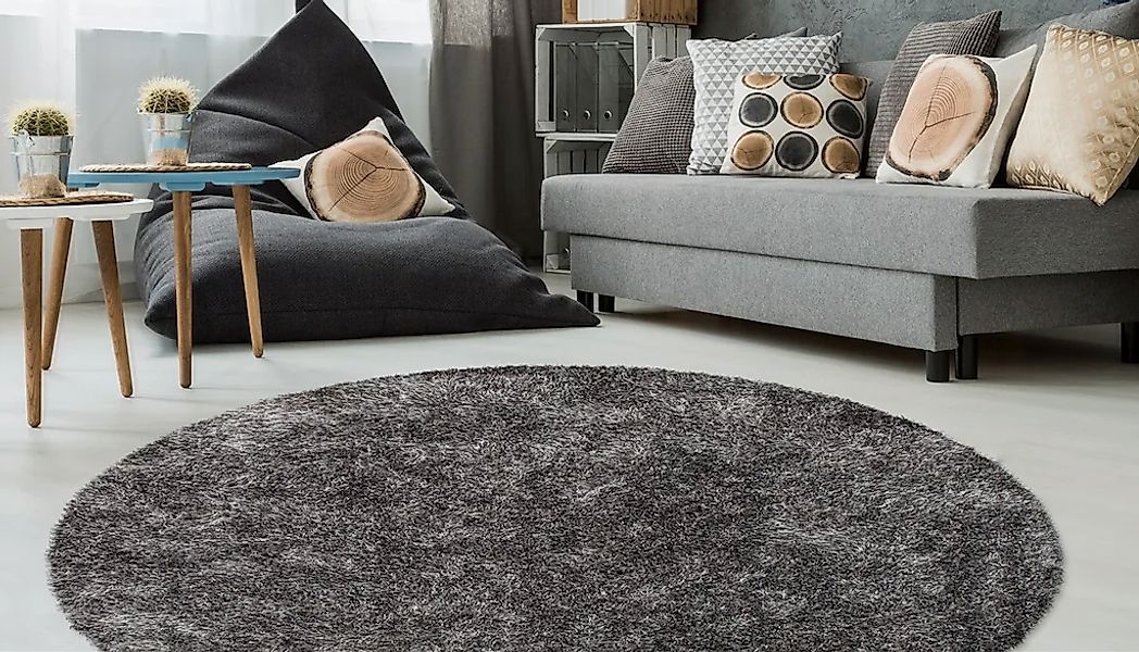 calo-deluxe Hochflor-Teppich "Masada 900" rund 40 mm Höhe Wohnzimmer günstig online kaufen