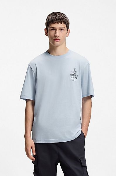 HUGO Blue T-Shirt Nucavo mit Artwork, regular fit günstig online kaufen
