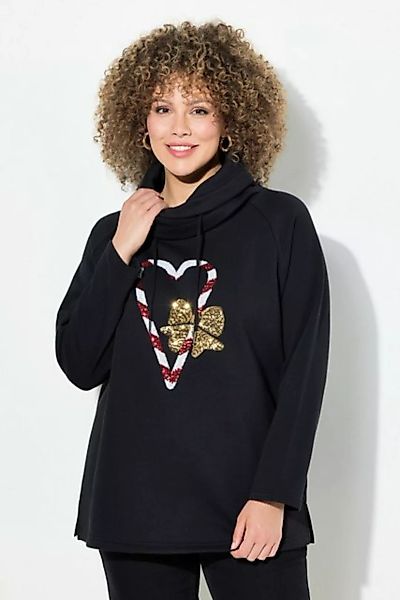 Ulla Popken Sweatshirt Sweatshirt Zuckerstangen Stehkragen Langarm günstig online kaufen