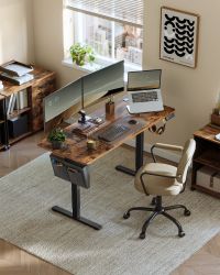 SONGMICS Schreibtisch Höhenverstellbarer elektrisch, 120/140/160/180 cm, günstig online kaufen