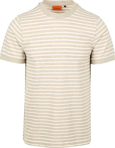 Suitable T-shirt Isaac Stripe Piqué Pebble - Größe XL günstig online kaufen