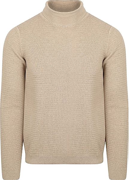 Suitable Rollkragenpullover Structure Melange Sand - Größe S günstig online kaufen