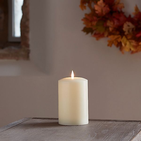TruGlow® LED Stumpenkerze Echtwachs breit 15cm mit Fernbedienung günstig online kaufen