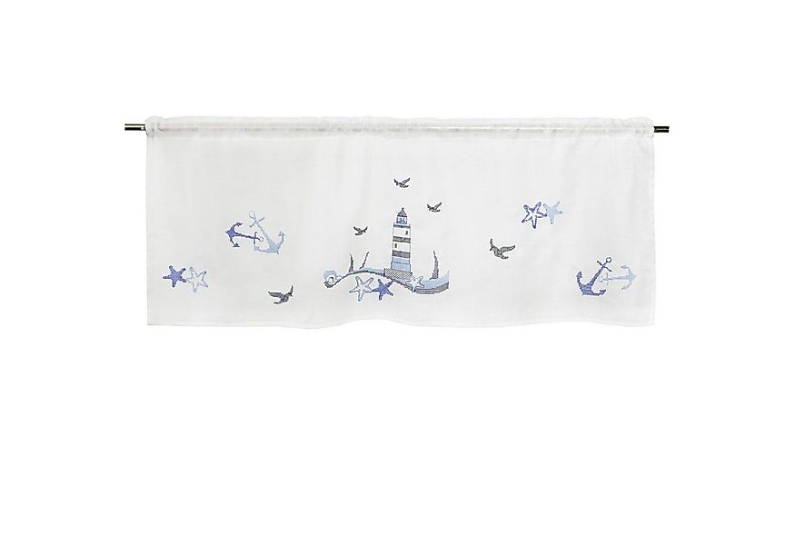 Delindo Lifestyle Scheibengardine Leuchtturm maritim, 45x115 cm (1 St), Sta günstig online kaufen