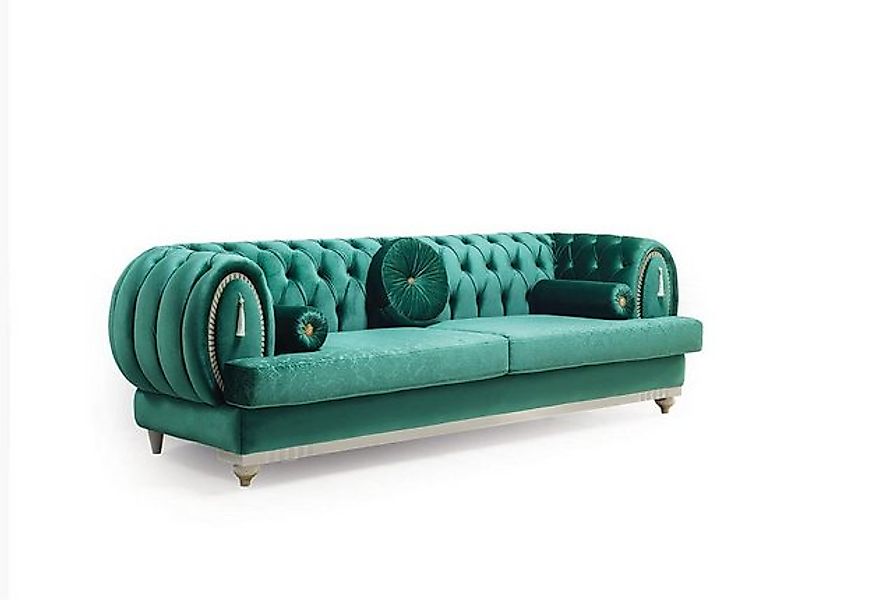 Xlmoebel Sofa Luxuriöse 3-Sitzer Grüne Wohnzimmercouch mit modernem Design günstig online kaufen