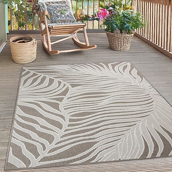 s.Oliver Teppich "Skadom, Wende-Teppich im Blatt Design, auch für Balkon un günstig online kaufen