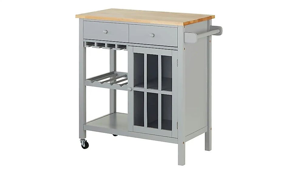 Servierwagen in Landhaus-Optik Butcher ¦ grau ¦ Maße (cm): B: 86,5 H: 88,5 günstig online kaufen