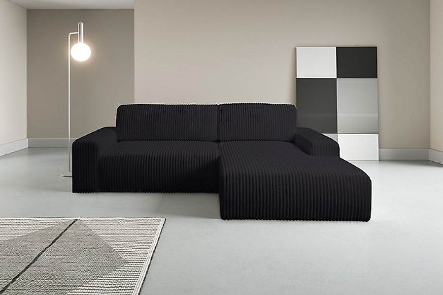 WERK2 Ecksofa »Rotterdam-L, kuschelweicher Cord oder Breitcord, L-Form, Bre günstig online kaufen