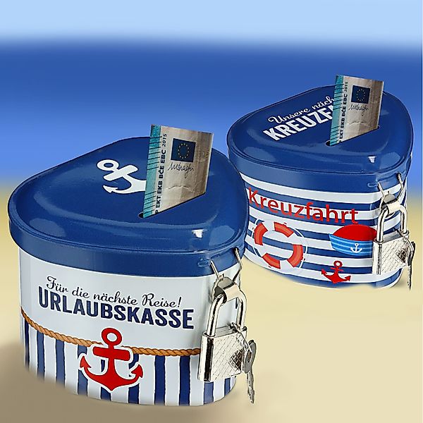 CEPEWA Spardose Spardose Kreuzfahrt Urlaubskasse Herzform günstig online kaufen