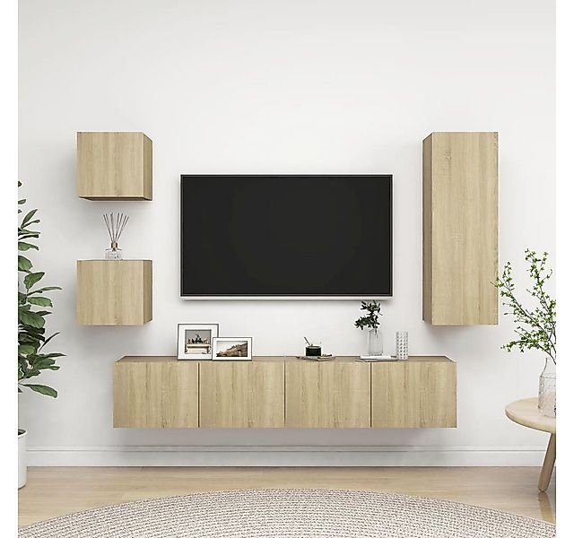 vidaXL TV-Schrank 5-tlg TV-Schrank-Sets Sonoma Eiche Spanplatte günstig online kaufen