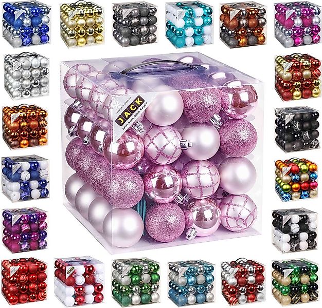 JACK Christbaumschmuck 64x Kunststoff Christbaumkugeln Ø 6cm Baum Kugeln in günstig online kaufen