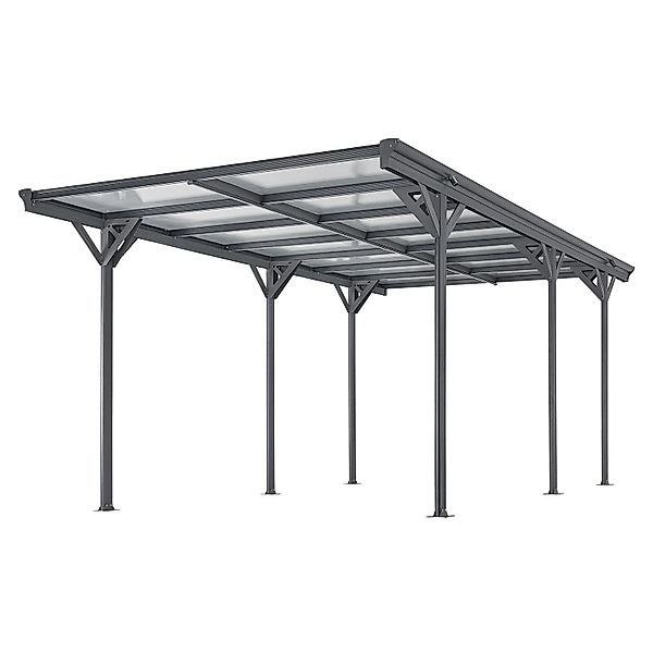 Juskys Carport mit Flachdach 5x3 m Dunkelgrau günstig online kaufen
