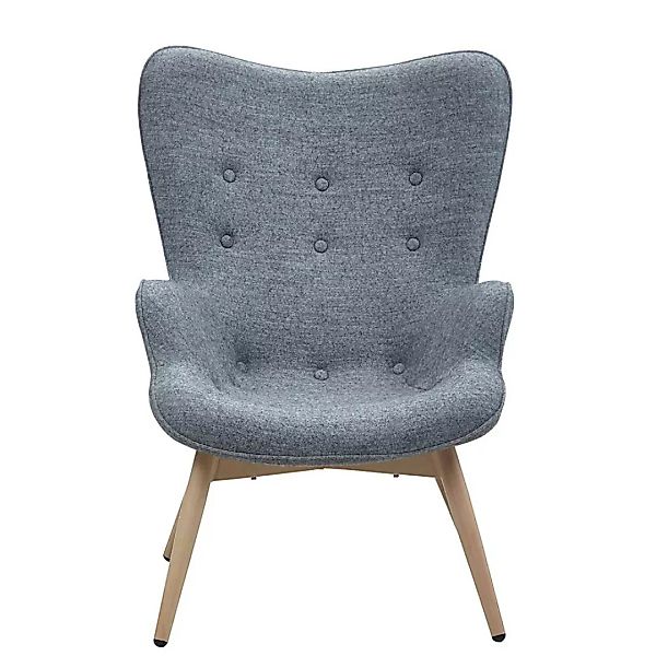 Sessel in Grau Webstoff Skandi Design günstig online kaufen